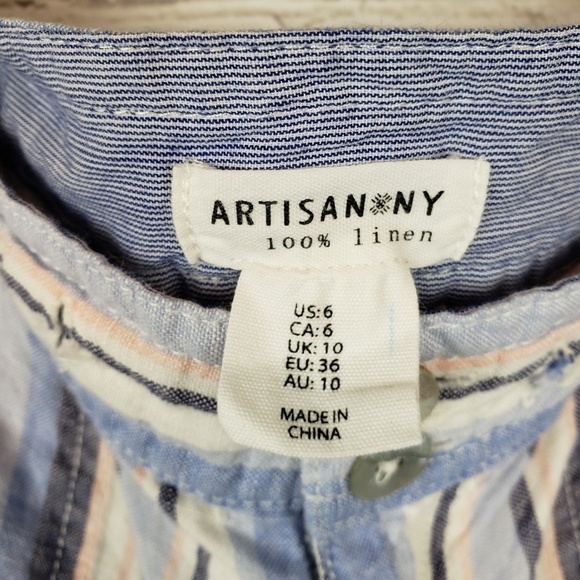 Artisan NY Linen Striped Shorts 6 - Picture 9 of 9